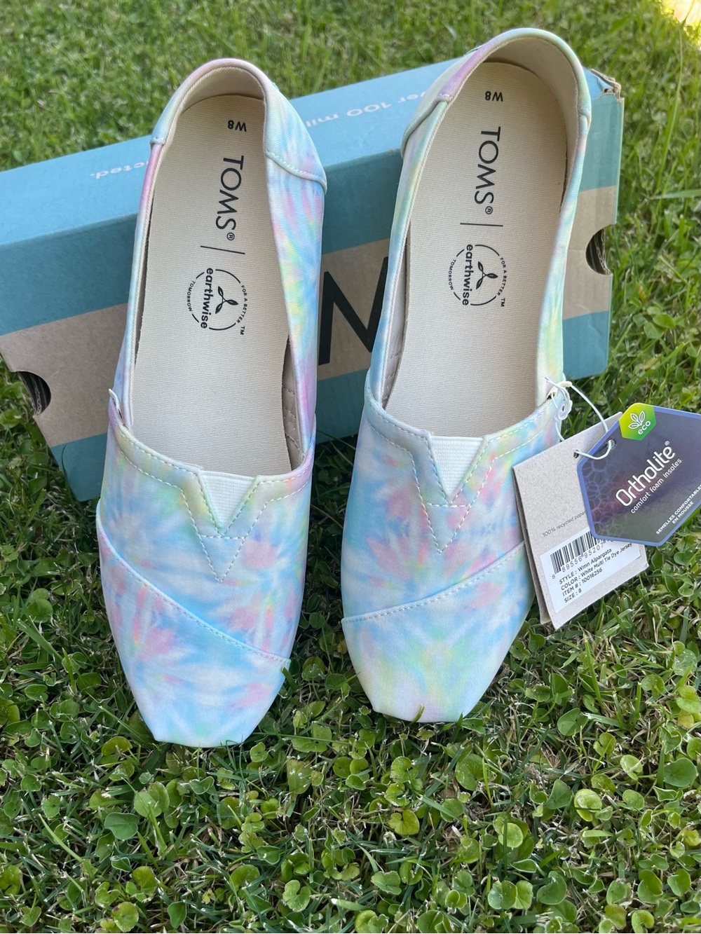 Toms Pastel Tie-Dye Canvas Slip-Ons — Pink, Blue & Yellow